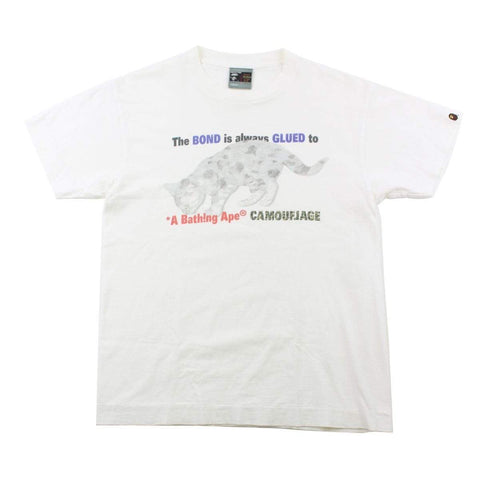 T-shirt camouflage Bape The Bond Cat blanc