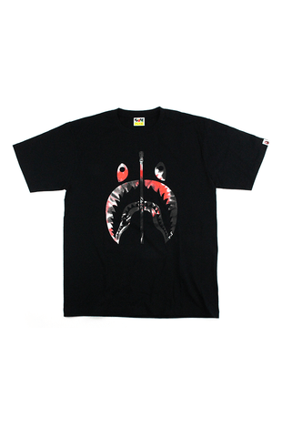 T-shirt Bape Tie Dye Shark Face Noir