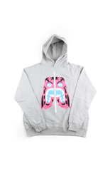 Sweat à capuche Bape Tiger Face rose gris