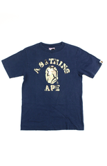 T-shirt Bape Toxic Camo College Logo Bleu marine