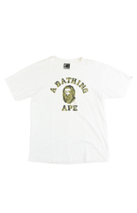 T-shirt Bape Toxic Camo College Logo Blanc