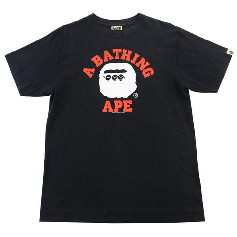 T-shirt Bape Triple Head Logo College Noir
