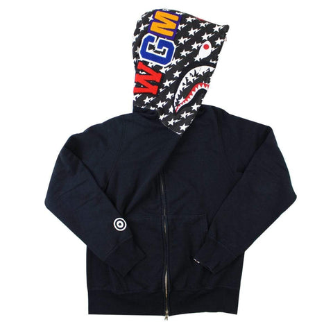 Sweat à capuche Bape USA Flag Shark noir