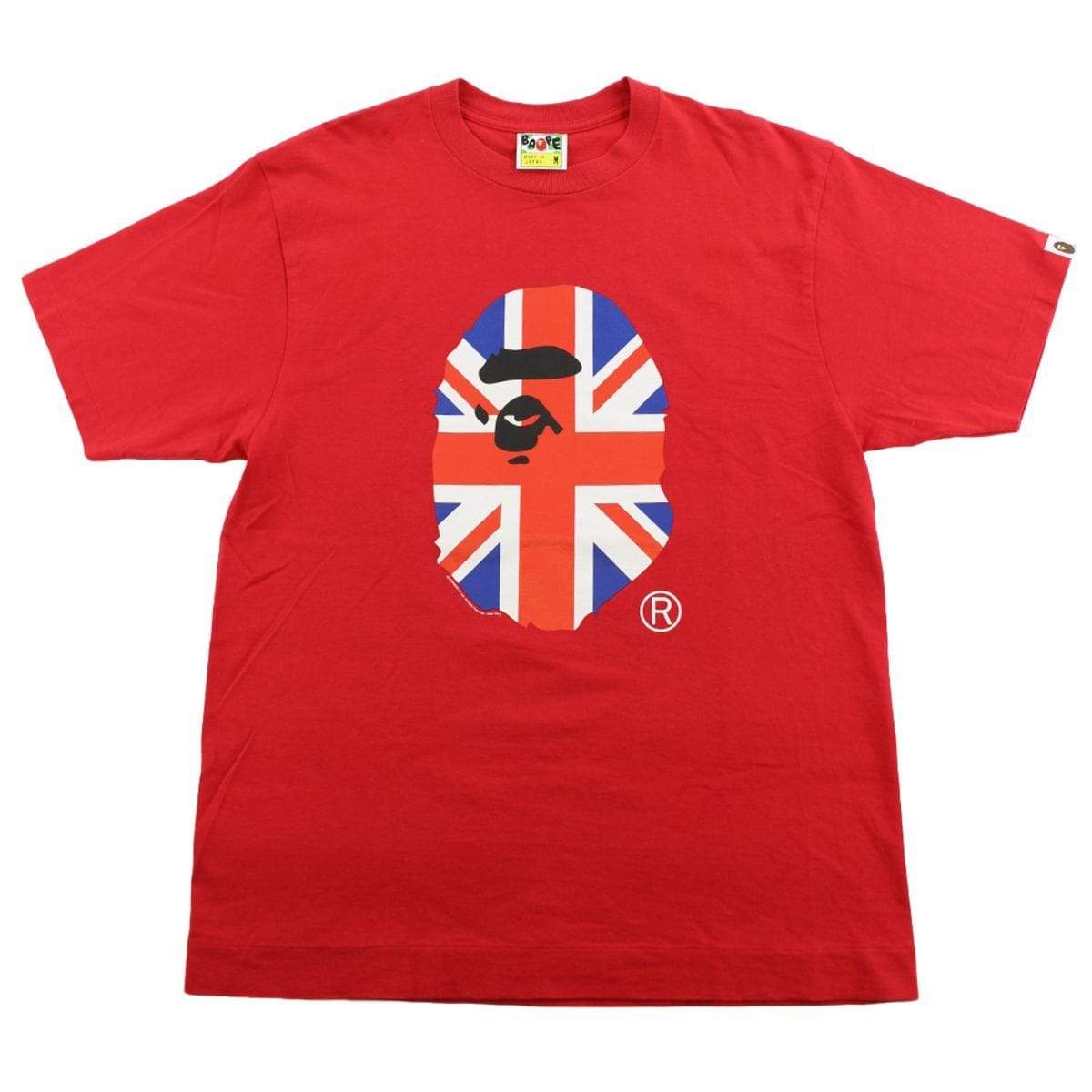 Bape Union Jack Big Ape Logo Tee Red - SaruGeneral