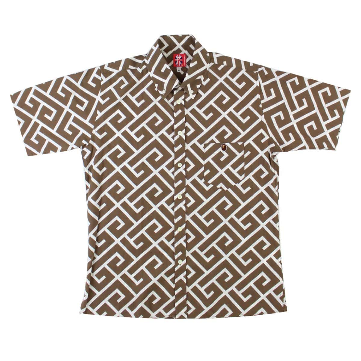 Bape 'Versace' Print Shirt Brown - SaruGeneral