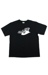 T-shirt Bape blanc avec texte tête de singe noir