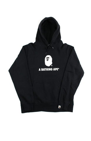 Sweat à capuche Bape White Ape avec logo texte noir