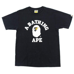 Bape White Bapesta College Logo Tee Black