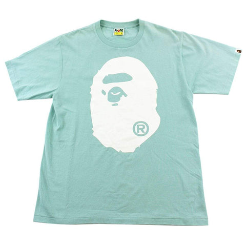 T-shirt Bape blanc avec logo Big Ape bleu sarcelle