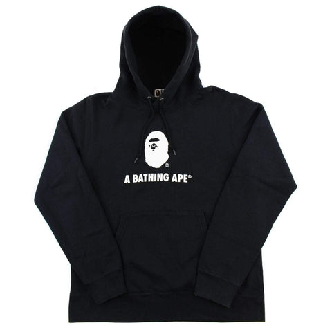 Sweat à capuche Bape White Big Ape avec logo et texte noir