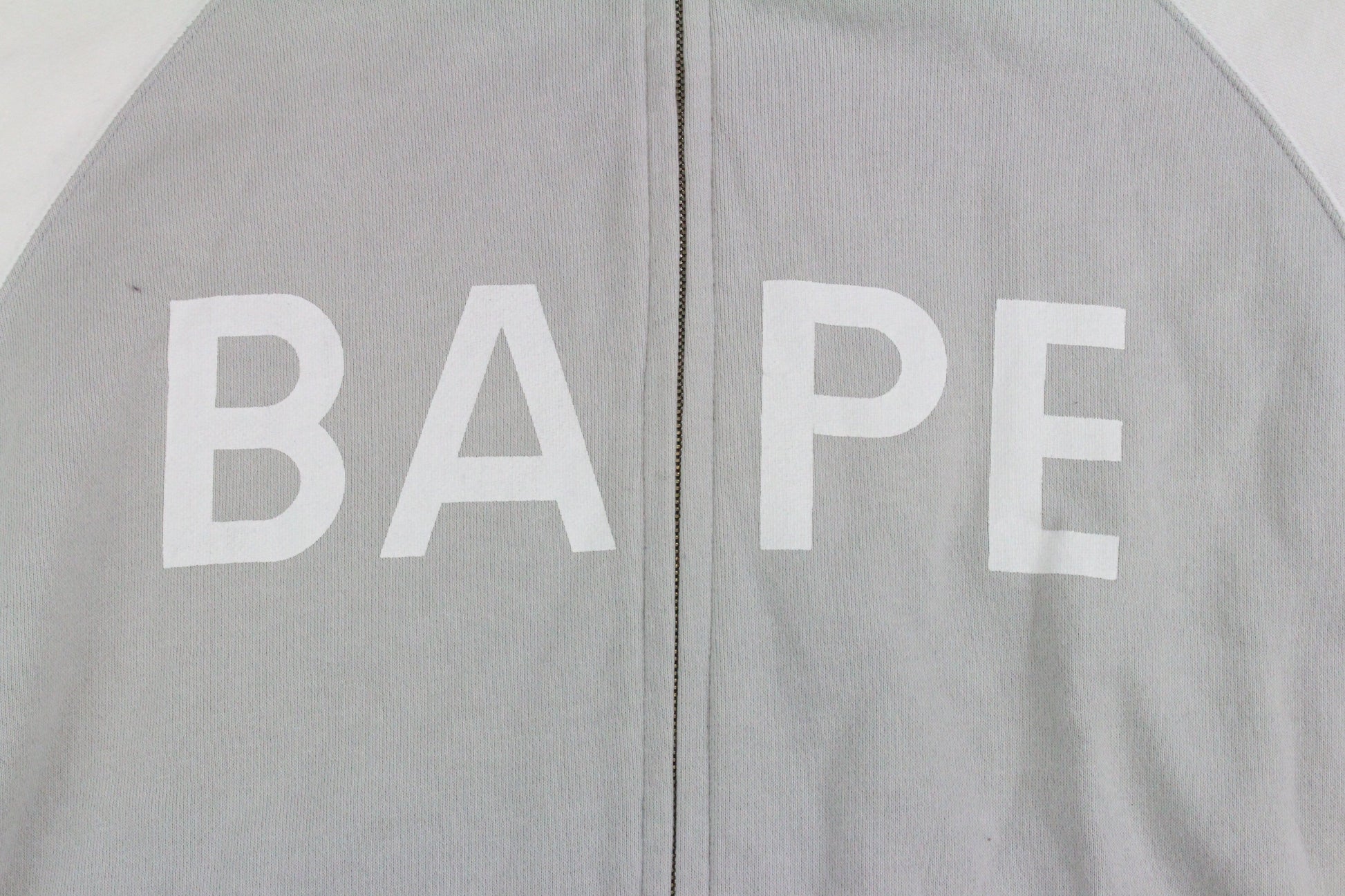 Bape White Camo Full Zip Text Hoodie - SaruGeneral