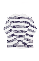 Bape White Camo Striped LS Tee