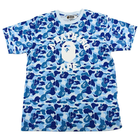 T-shirt Bape blanc avec logo universitaire ABC Blue Camo