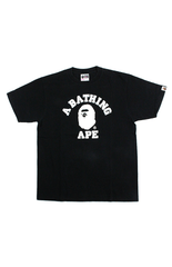 T-shirt Bape White College Logo noir avec dos ouvert