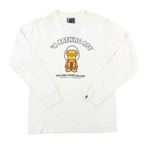 Bape White Generals Baby Milo LS Blanc