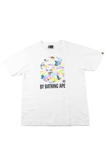 T-shirt Bape blanc multicamo avec logo Big Ape