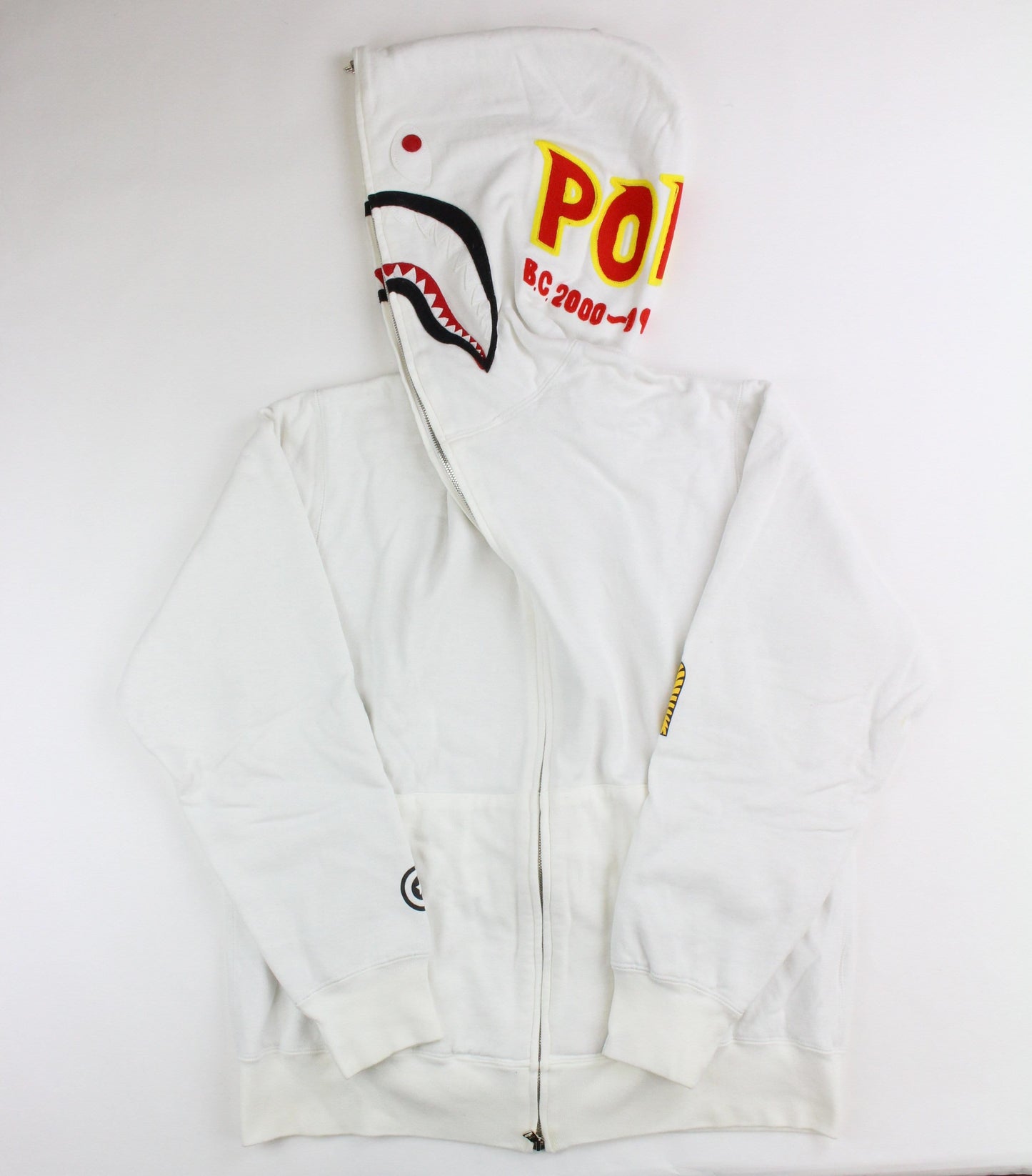 Bape 2ND GEN White PONR Shark Hoodie 2005 - SaruGeneral