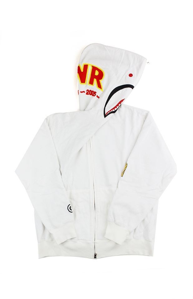 Bape 2ND GEN White PONR Shark Hoodie 2005 - SaruGeneral