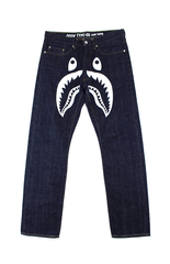Bape White Shark Face Denim Jeans