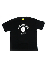 T-shirt Bape noir et blanc dégradé avec logo universitaire