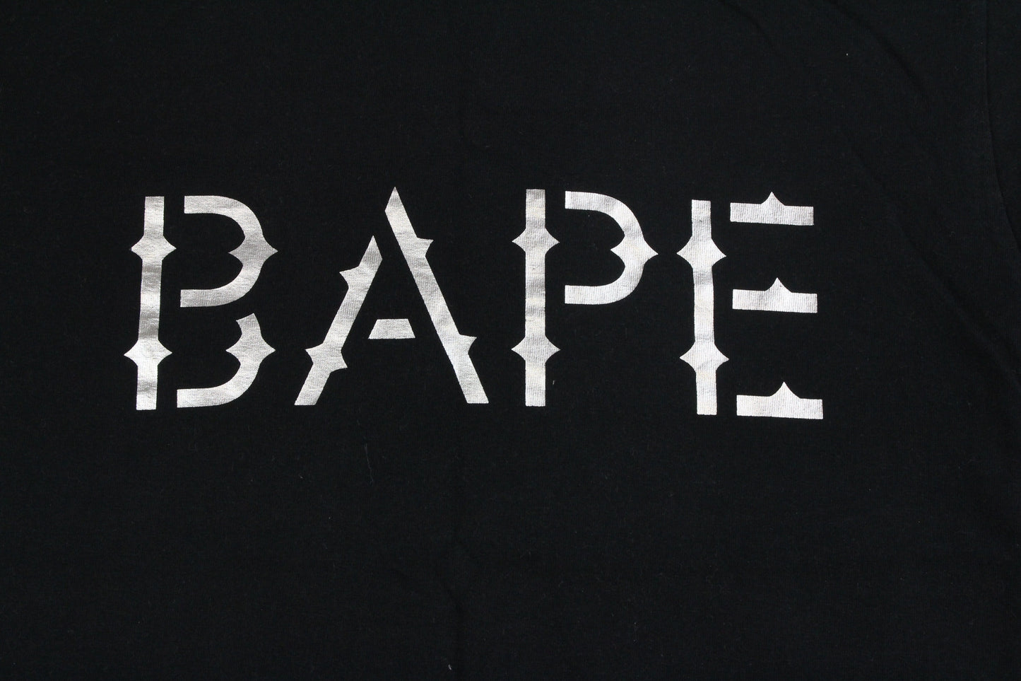 Bape White Text Stencil Tee Black - SaruGeneral