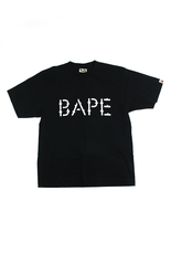 T-shirt Bape White Text Stencil noir