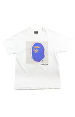 Bapexclusive andy warhol Blue Outline Big Ape Logo Tee White