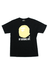 T-shirt Bape à carreaux jaunes et logo Big Ape noir