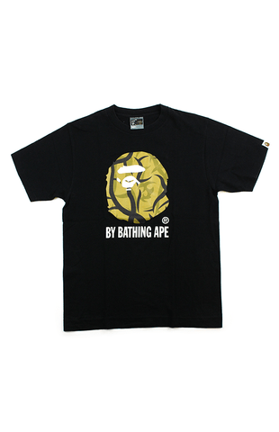 Bape Yellow Toxic Camo Big Ape Logo Tee Black