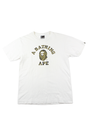 T-shirt Bape Tribal Angry Face College avec logo blanc