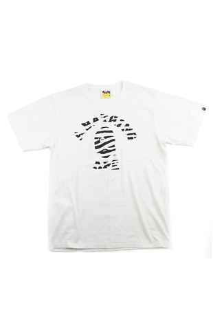 Bape Zebra College Logo Tee White