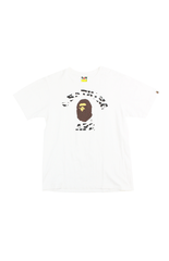 Bape Zebra Print College Logo Tee White