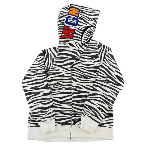 Sweat à capuche Bape Zebra Shark