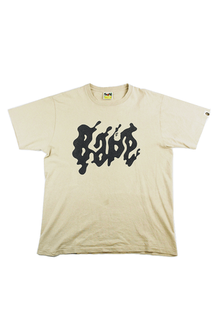 Marée noire de Bape Text Tee Tan