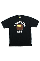 T-shirt Bape Triple Head Original College Logo Noir