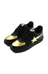 Bape x Bapestas noir et or 24 carats