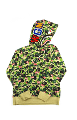 Bape x ALIFE Green Camo Shark Hoodie