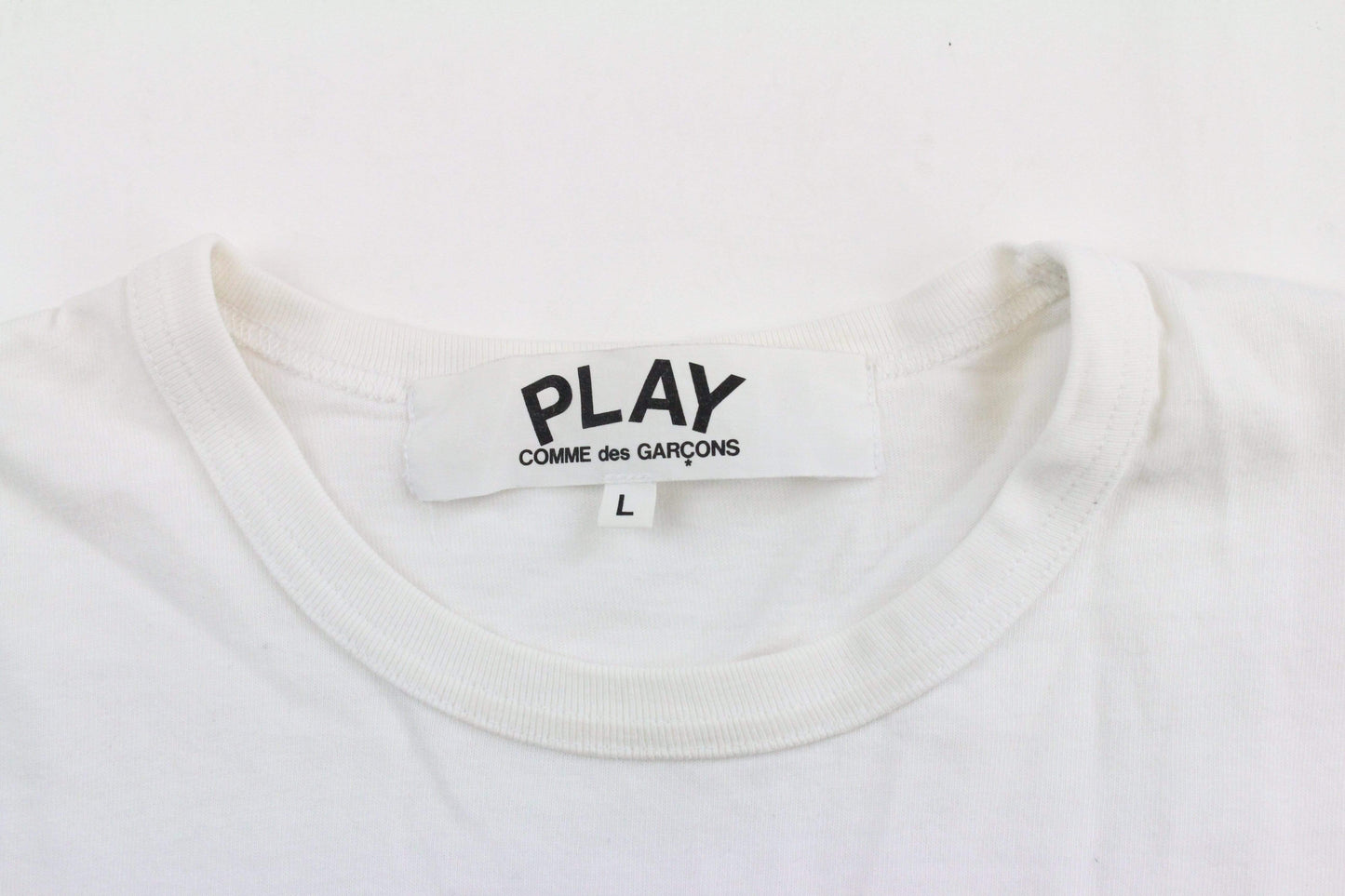 Bape x CDG Hearts Text Tee White - SaruGeneral