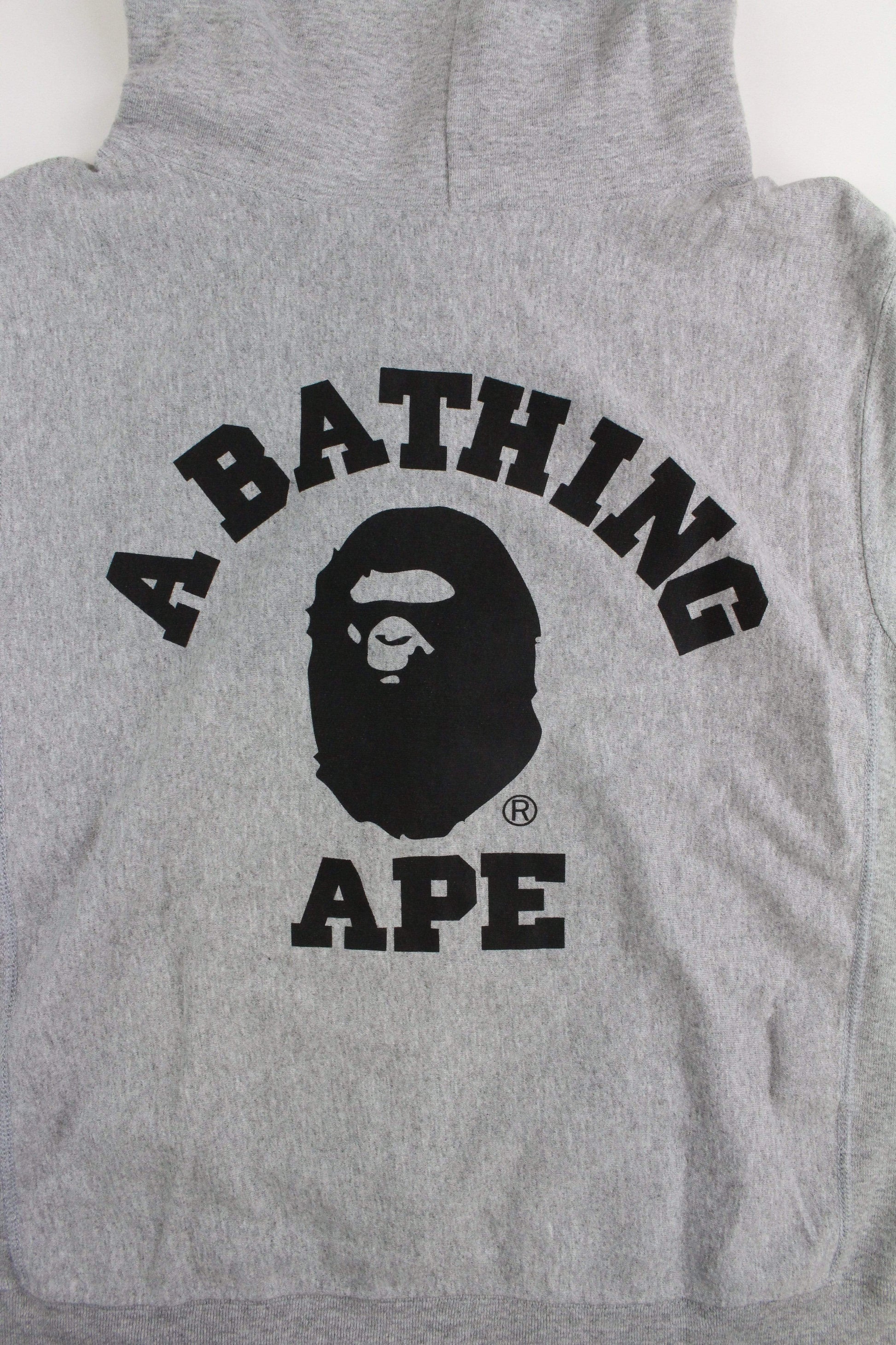 Bape x Champion Grey Zip Hoodie - SaruGeneral