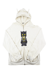 Sweat à capuche zippé Bape x DC Batman gris