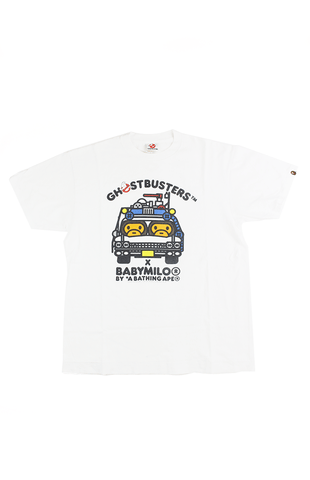 T-shirt Bape x Ghostbusters Baby Milo Dalorean blanc