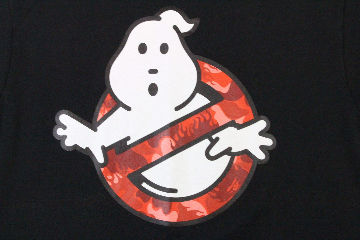 Bape x Ghostbusters Red Flame Camo Tee Black - SaruGeneral