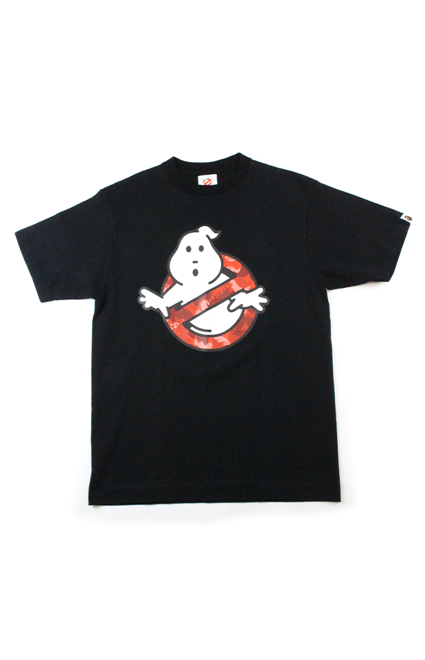 Bape x Ghostbusters Red Flame Camo Tee Black - SaruGeneral