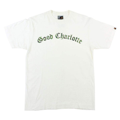 T-shirt Bape x Good Charlotte Green Camo Logo Blanc