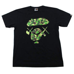 T-shirt Bape x Kaws ABC Green Camo Ape Face noir