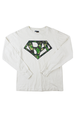 Bape ABC Green Camo Superman LS Blanc