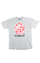 Bape x Kaws ABC Pink Camo Big Ape Tee Grey