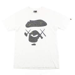 T-shirt Bape x Kaws avec logo Ape Face Blanc