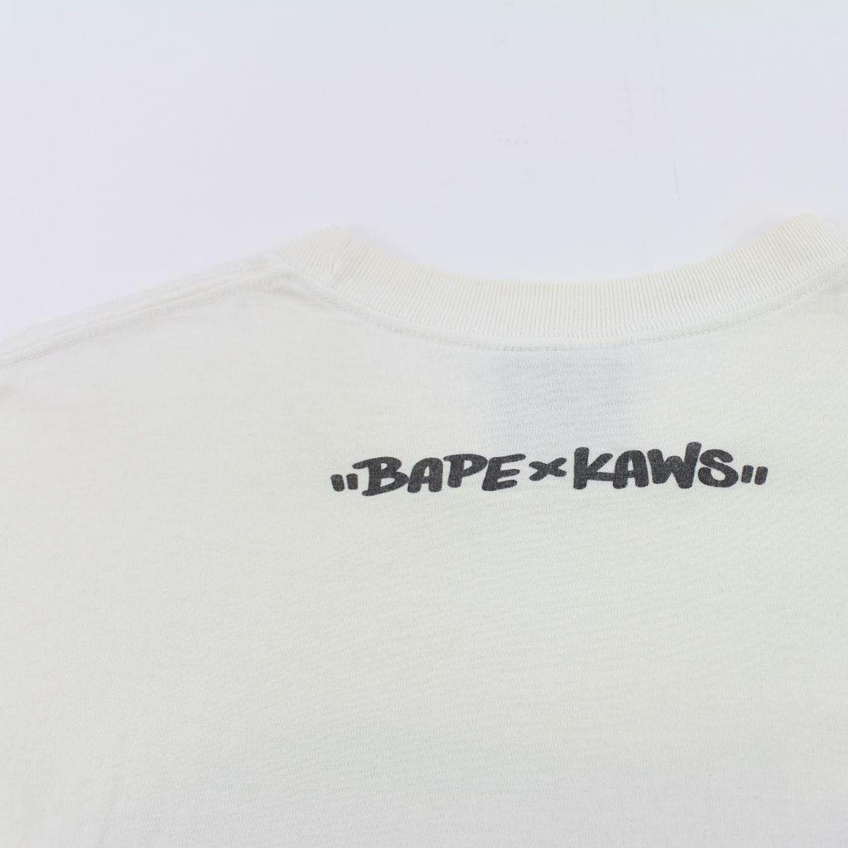 Bape x Kaws Ape Face Logo Tee White - SaruGeneral