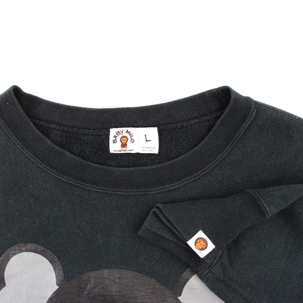 Bape x Kaws Baby Milo Figure Crewneck Black - SaruGeneral